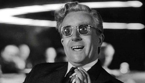 Peter Sellers as the title character, Dr. Strangelove in Stanley Kubrick's 1964 classic.